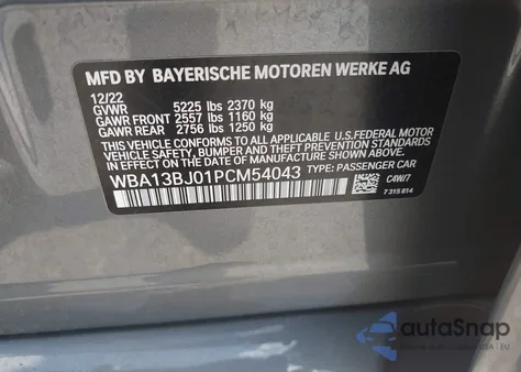 2023 BMW 530 I xDrive z USA, uszkodzony, nr VIN WBA13BJ01PCM54043